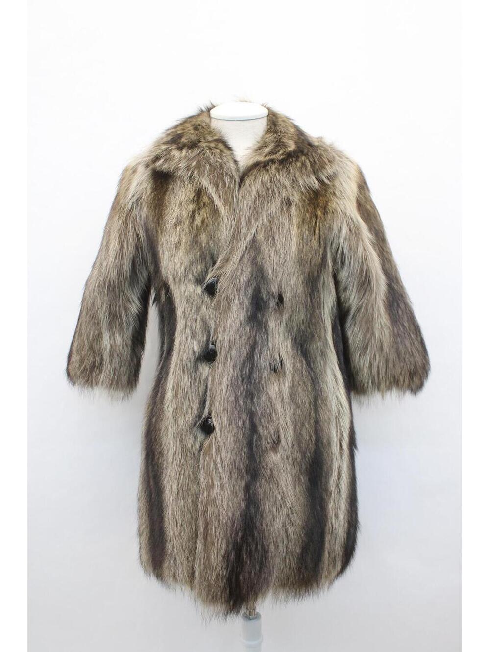 Excellent Raccoon Fur Coat Jacket Boys Children Size M-L /10-12 Yrs